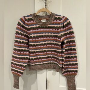 sweater, cropped with puff sleeves